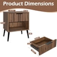thumbnail image 2 of JOMEED Solid Wood Nightstand with 2 Fluted Drawers & Adjustable Shelf, Multi-Use Bedside Table, Nightstands Set of 2 for Bedroom, 15.74" D x 17.71" W x 21.65" H, Walnut, 2 of 6