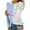Light Blue-10, variant on STETMN Women's Basic Crew Neck Top Lace Patchwork Long Sleeve Shirts Casual Color Block Fall T-Shirt