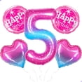 thumbnail image 1 of Florisland Set de globos de cumpleaños número 5 degradado de 40", 1 of 6