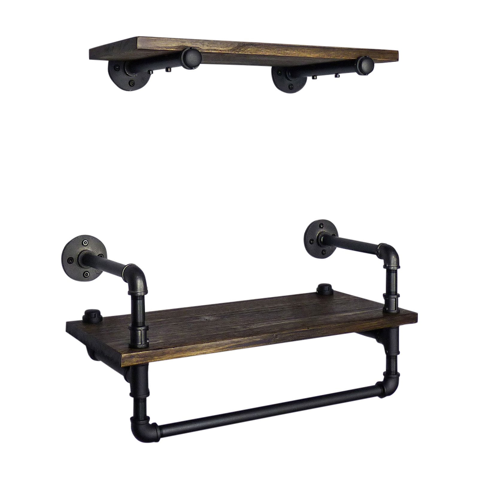 Furniture Pipeline Austin Farmhouse Industrial MultiPurpose Wall Shelf