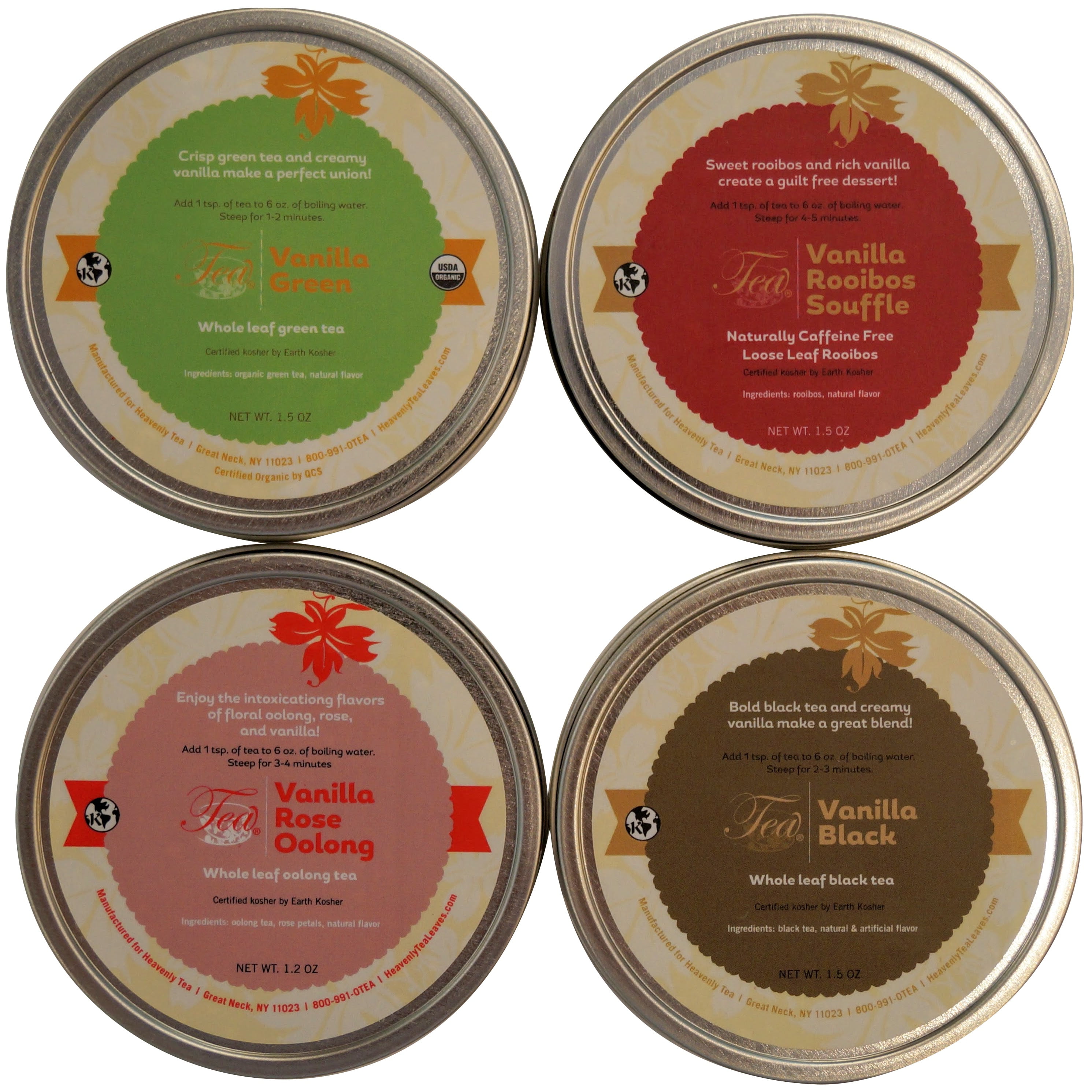 Heavenly Tea Leaves Vanilla Loose Leaf Tea Sampler, 4 Count Walmart