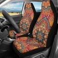 thumbnail image 2 of Xoenoiee Retro Mandala Pattern Auto Front Seat Covers 2 pcs,Vehicle Seat Protector Car Seat Covers, Fit Most Vehicle, Cars, Sedan, Truck, SUV, Van, 2 of 6