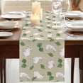 thumbnail image 3 of Table Runners 72 Inches Long Dress Scarves, Cute Rabbits Farmhouse Kitchen/Dining Table Runner, Coffee Tablerunners, Country Leaves Botanical Cartoon Bunny Beige 13x72 Inch, 3 of 9