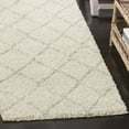 thumbnail image 3 of SAFAVIEH Arizona Wayra Geometric Shag Runner Rug, Ivory/Beige, 2'3" x 12', 3 of 6