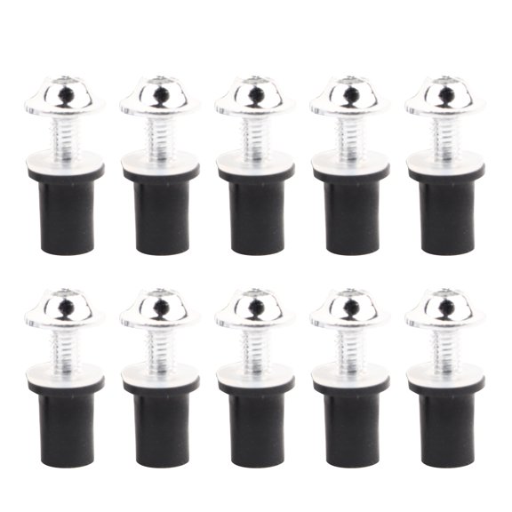 10 tornillos hexagonales interiores universales para parabrisas de motocicleta M5, plateados