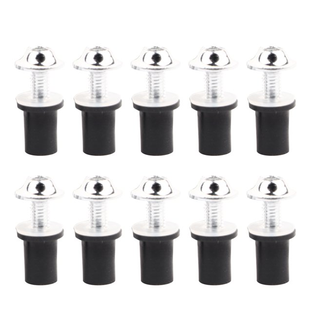 Vis de Pare-Brise Hexagonale Intérieure 10 Pcs Universelles pour Pare-Brise de Moto M5 Vis Hexagonale Intérieure Argent