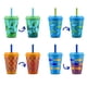 thumbnail image 1 of Ello Kids - Vasos de pl&aacute;stico reutilizables que cambian de color con tapas giratorias a prueba de salpicaduras y pajita, sin BPA, apto para lavaplatos, 12 onzas, selva tropical, Ello NA, 1 of 7