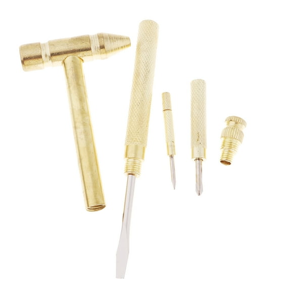 Compact Brass Hammer Repair Tool with Screwdriver for Goldsmith Silversmith