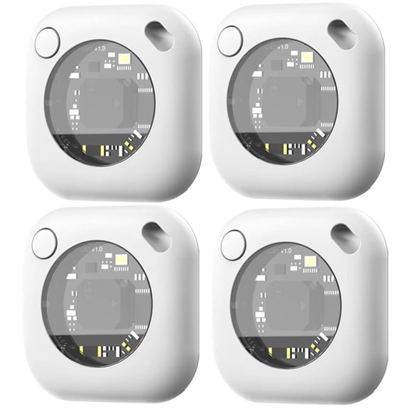 Air Tracker Tags-4 Pack (iOS Only),Bluetooth Tracker Compatible for Apple Find My, Replaceable Battery Key Finder and Item Locator Smart Tag for Keys,Bag,Luggage and More,4Pack,White