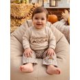 thumbnail image 3 of RUINIXCW Toddler Baby Boy Thanksgiving Outfit Fall Winter Clothes Homemade Rolls Letter Croissant Embroidered Long Sleeve Crewneck Sweatshirt and Plaid Pants Set, 3 of 9