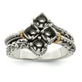 thumbnail image 5 of Finest GoldQMR10-4-8 Sterling Silver Two-Tone & 14K Four-Stone Mothers Ring Mounting - Size 8, 5 of 6