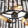 thumbnail image 5 of Round Cage Rustic Ceiling Lamp Fixture Farmhouse Wood Flush Mount Ceiling Light, 5 of 8