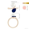 thumbnail image 5 of Angara South Sea Cultured Pearl and Pear-Shaped Sapphire Two Stone Ring in 14K Rose Gold for Women | June Birthstone Jewelry for Her, 5 of 8