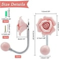 thumbnail image 4 of 2 Pack Heavy Duty Flower Wall Hooks Porcelain Clothes Hook Coat Hook Hat Hanger Decorative Wall Hooks for Hanging Scarf Bag Towel Hat- Pink, 4 of 6