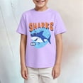 thumbnail image 2 of Gubotare T Shirts for Boys Boys Dinosaur Short Sleeve Shirts Toddler Car Excavator Cotton T Shirts Summer Graphic Tee Top Clothes for Kids Sizes 7-8T (Light Purple,7-8 Years), 2 of 4