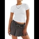 thumbnail image 1 of Camisetas Básicas para Mujer, Top Corto Ajustado de Corta, Camisetas Ajustadas para Salir, Ropa de Verano, Tops. M, 1 of 9