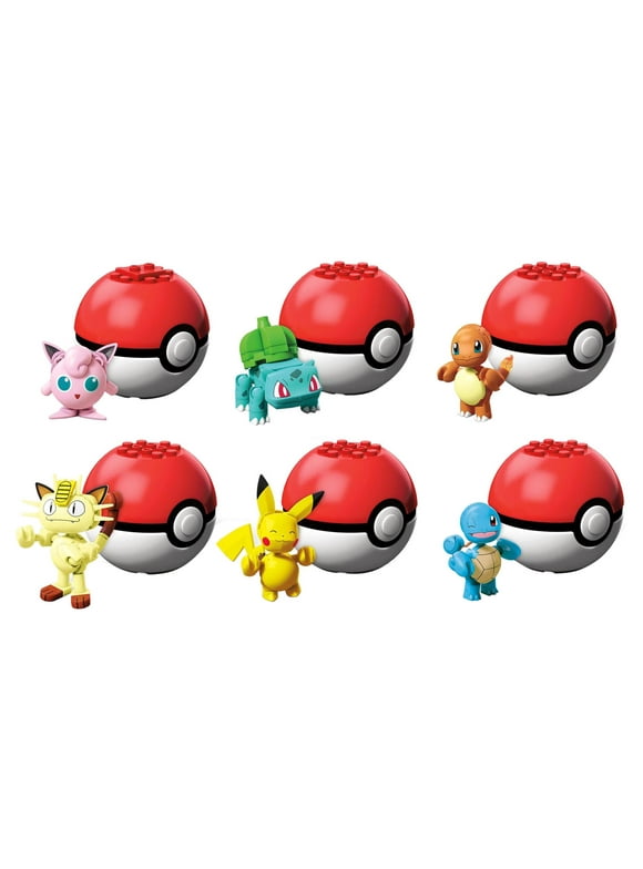 MEGA Pokemon Poke Ball Building Toy Kits with Action Figure (1 Character Build, Styles Vary)