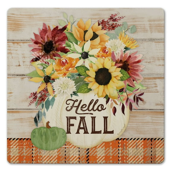 Thirstystone "Hello Fall" Decorative Cork Backed Stone Trivet 8" Square