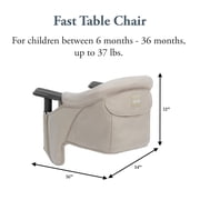 Inglesina Fast Table Chair, Cream - Portable Baby High Chair - for Babies & Toddlers up to 37 lbs - Collapsible Design - Fits Tables 0.8 to 3.5 Thick - Compact & Easy to Use - Travel Bag Included