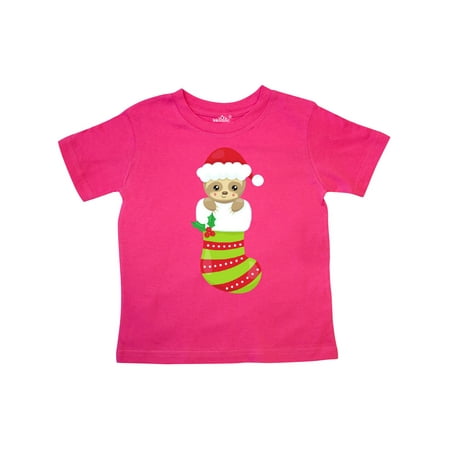 

Inktastic Christmas Sloth Sloth In Christmas Stocking Gift Toddler Boy or Toddler Girl T-Shirt