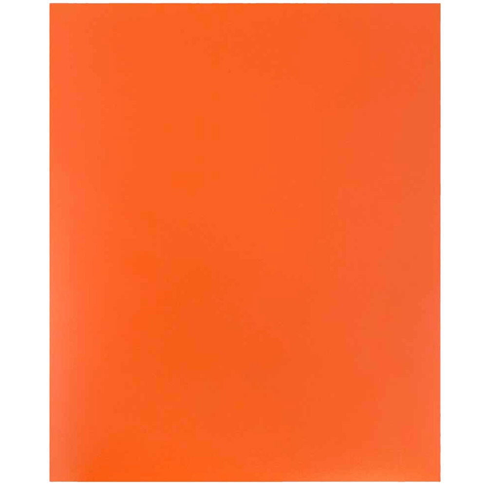 JAM Paper Heavy Duty Plastic 2 Pocket Extra Tough School Folders, Orange, Bulk 48/Pack