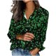 thumbnail image 3 of TaTaai Women's St. Patrick's Day Printed Satin Long Sleeve Shirt Ladies Lapel Button Down Blouse Casual Loose Satin Top for Daily Party Work Vacation Spring Winter Wear Gift, 3 of 5