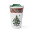 thumbnail image 4 of Spode Christmas Tree Travel Mug with Lid - 8 Oz Coffee Mug for Holiday Drinks, Dishwasher & Microwave Safe Ceramic Tumbler - Festive Christmas Design for On-The-Go (Tartan), 4 of 7