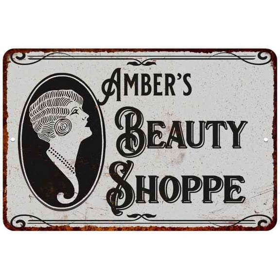 Amber's Beauty Shoppe Chic Sign Vintage Decor 8x12 Metal Sign 208120021142