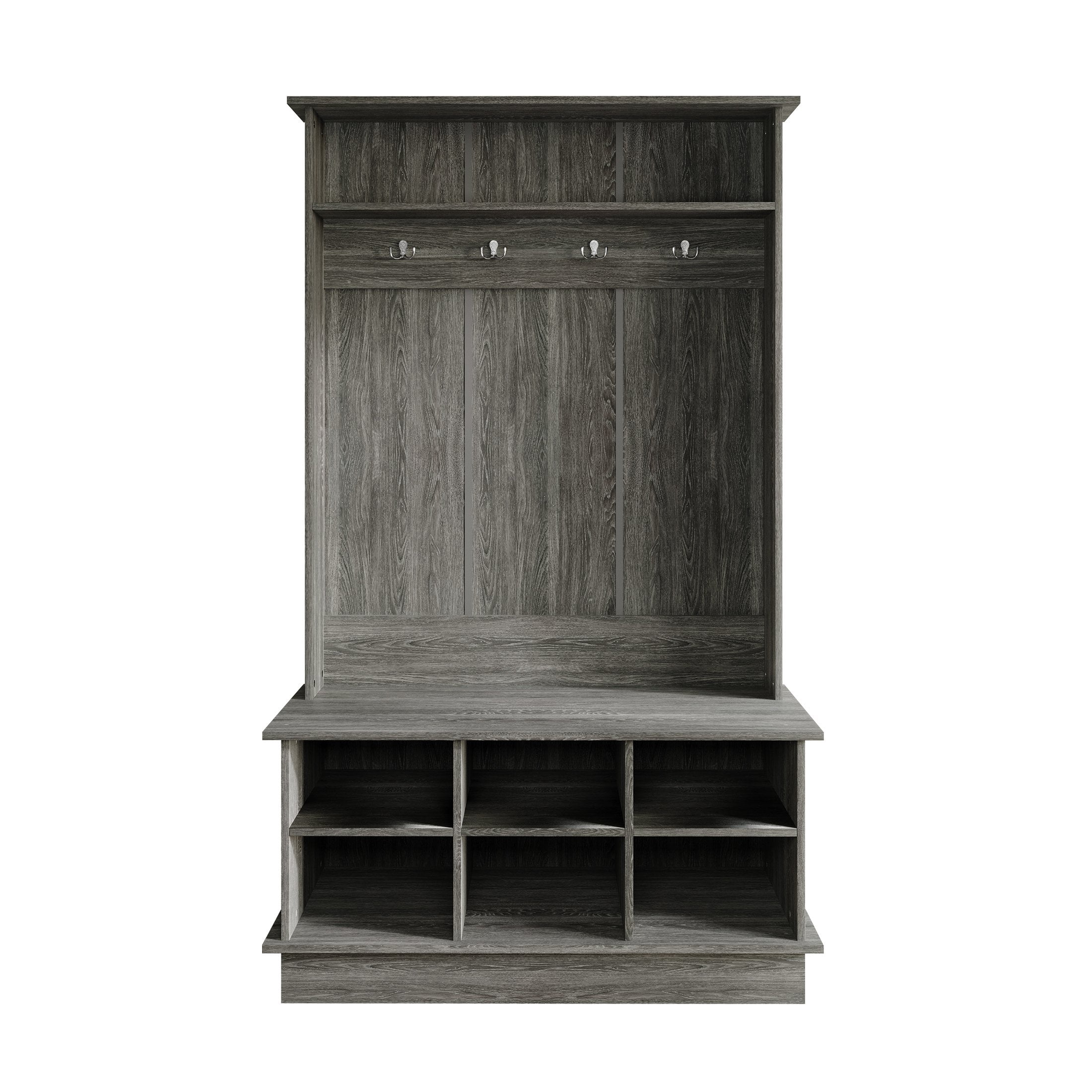 Castle Place Modern Dark Grey Storage Hall Tree