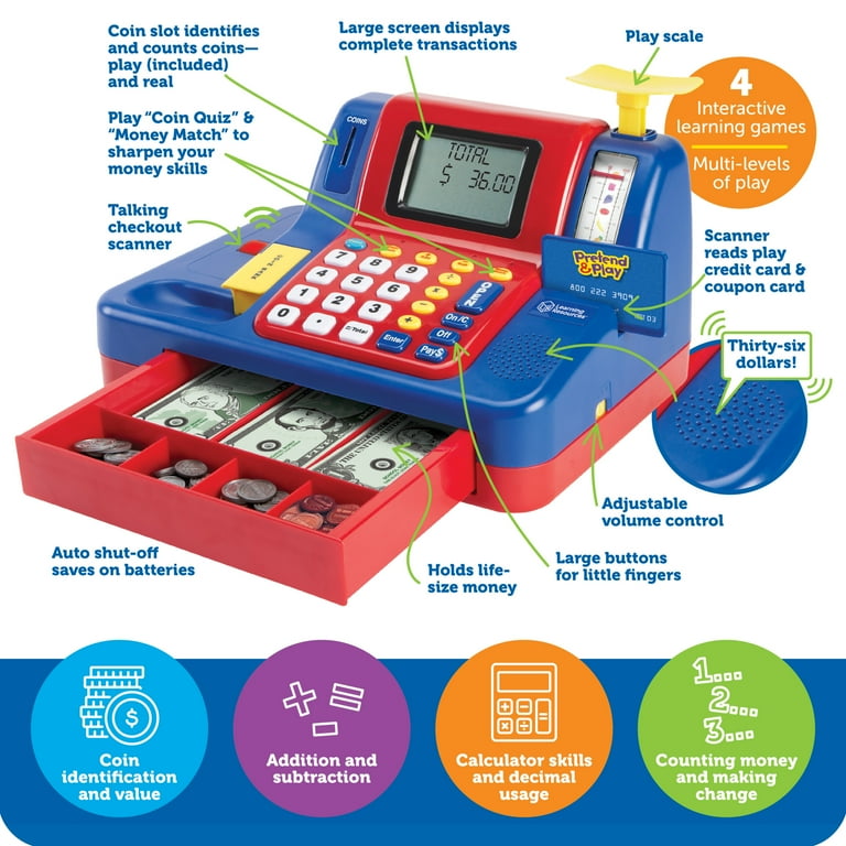 Learning Resources Pretend & Play Teaching Cash Register photo 5