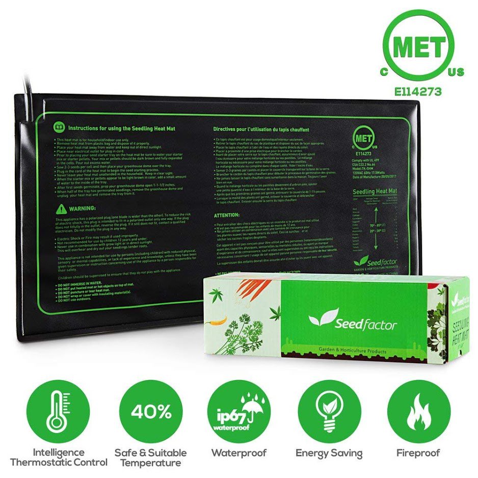 MET certified Seedling Heat Mat, Seedfactor Waterproof Durable