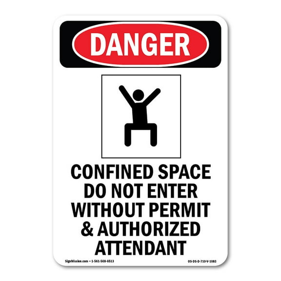 OSHA Danger Sign -  Confined Space Do Not | Plastic Sign | Protect Your Business, Construction Site, Warehouse & Shop Area |  Made in The USA