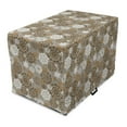 thumbnail image 1 of Floral Dog Crate Cover, Ornamental Flower Design Various Color Combinations Styles Diagonal Pattern, Easy to Use Pet Kennel Cover for Medium Large Dogs, 35" x 23" x 27", Sepia Amber Grey, by Ambesonne, 1 of 6