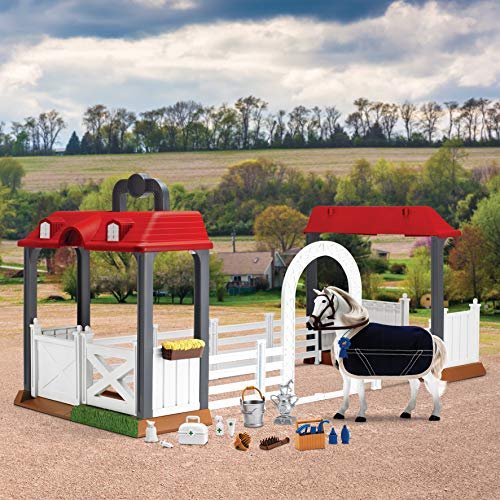Sunny Days Entertainment Blue Ribbon Champions Deluxe Lipizzaner Grooming Estable Playset W Sunny Days Entertainment Sunny Days Entertainment