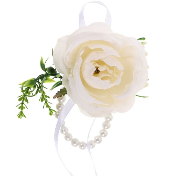 HONMEET White Wrist Corsage Elegant Bridal Flower Bracelet for Home Weddings