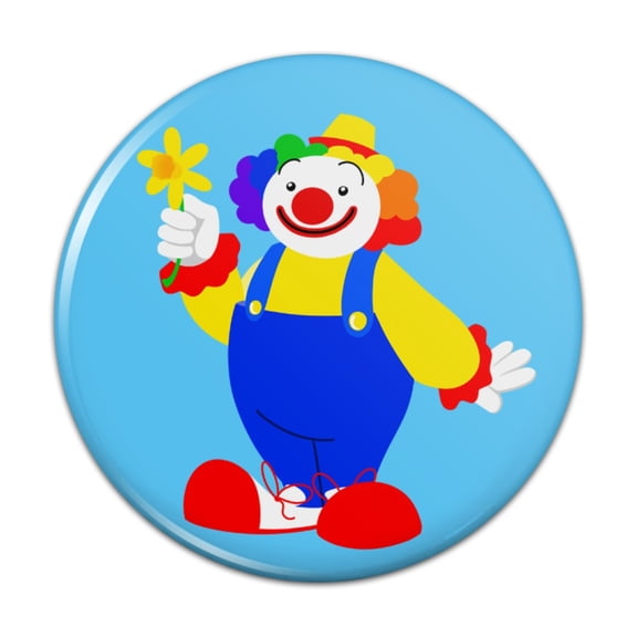 Clown with Flower and Big Shoes Pinback Button Pin