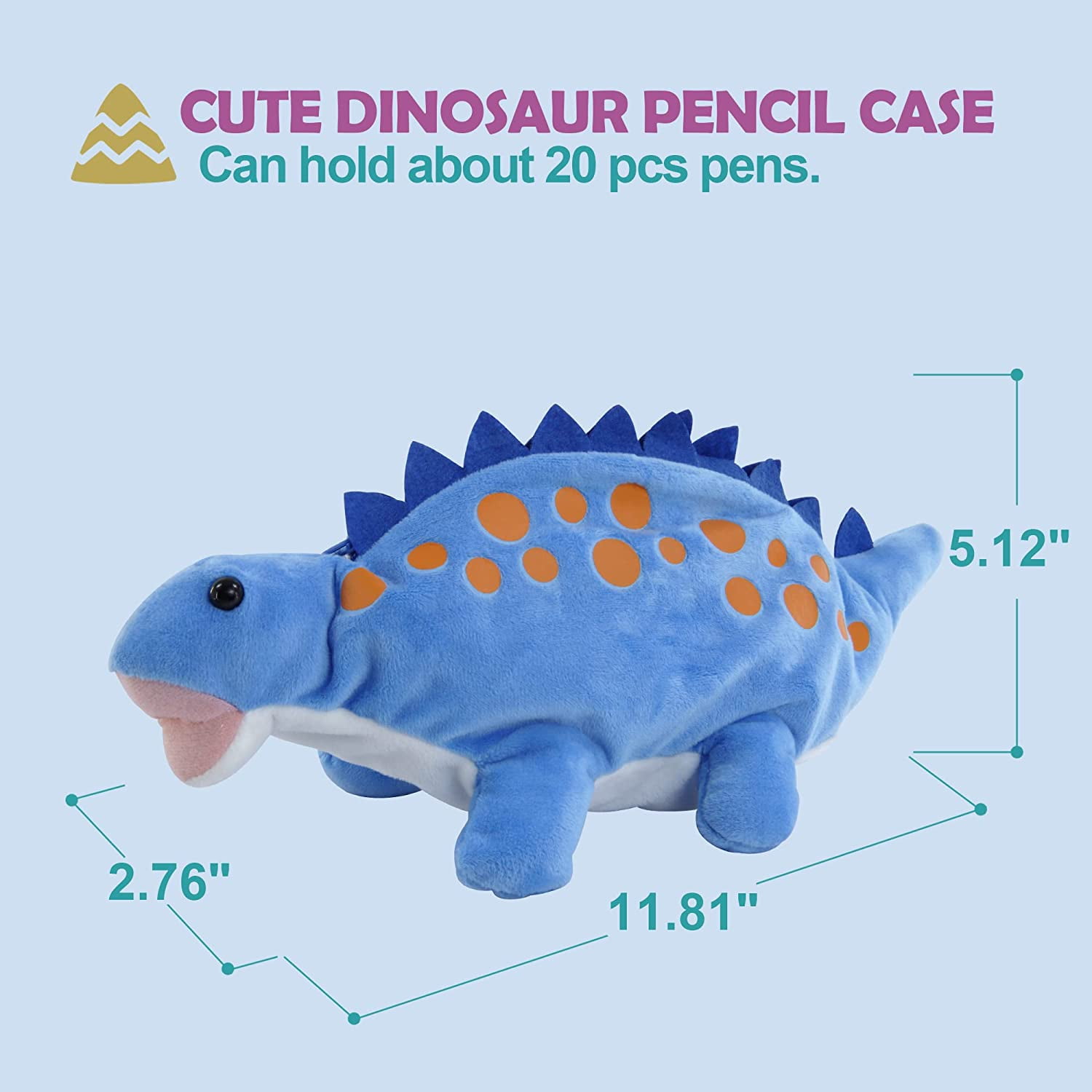 Blue Dinosaurs Pencil Case Girl Boy Small Pencil Pouch for Kids Simple Pen  Box Zipper Lightweight for Office School Organizer Storage Bag - Yahoo  Shopping