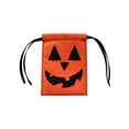thumbnail image 2 of Halloween Felt Treat Bags 5x7 Inch, Pumpkin Ghost Cat Goodie Bags with Drawstrings for Trick or Treat Candy Party Favors (Saffron), 2 of 5
