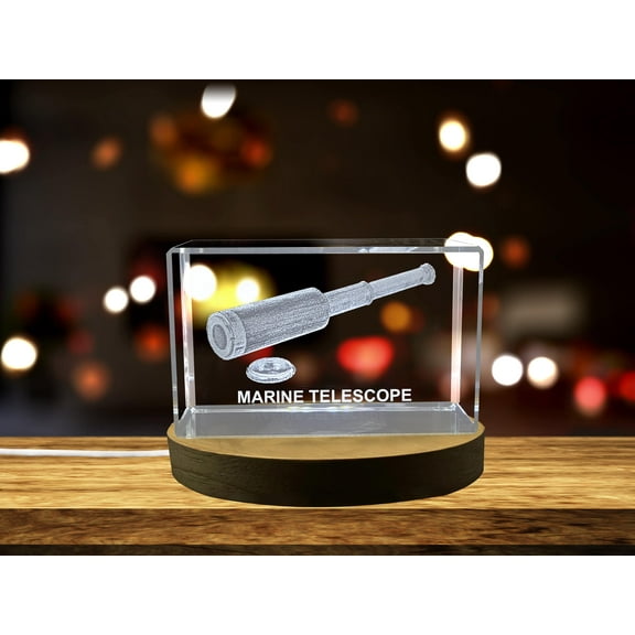 A Lens to Distant Horizons | Marine Telescope 3D Engraved Crystal