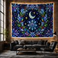 thumbnail image 6 of Luminous Crescent Moon & Star Snowflake Against Evergreen Wreath Mystical Celestial for Astronomy Fans Night Sky Decor Christmas Gift Tapestry Wall Hanging for Bedroom and Living Room, 6 of 7