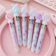 thumbnail image 3 of Ball Point Pens Assorted Colors Ball Point Pens Assorted Colors Pink Pen10 Color Ballpoint Pen Push Type Color Multifunction Marker 10ml Pen Pen, 3 of 7
