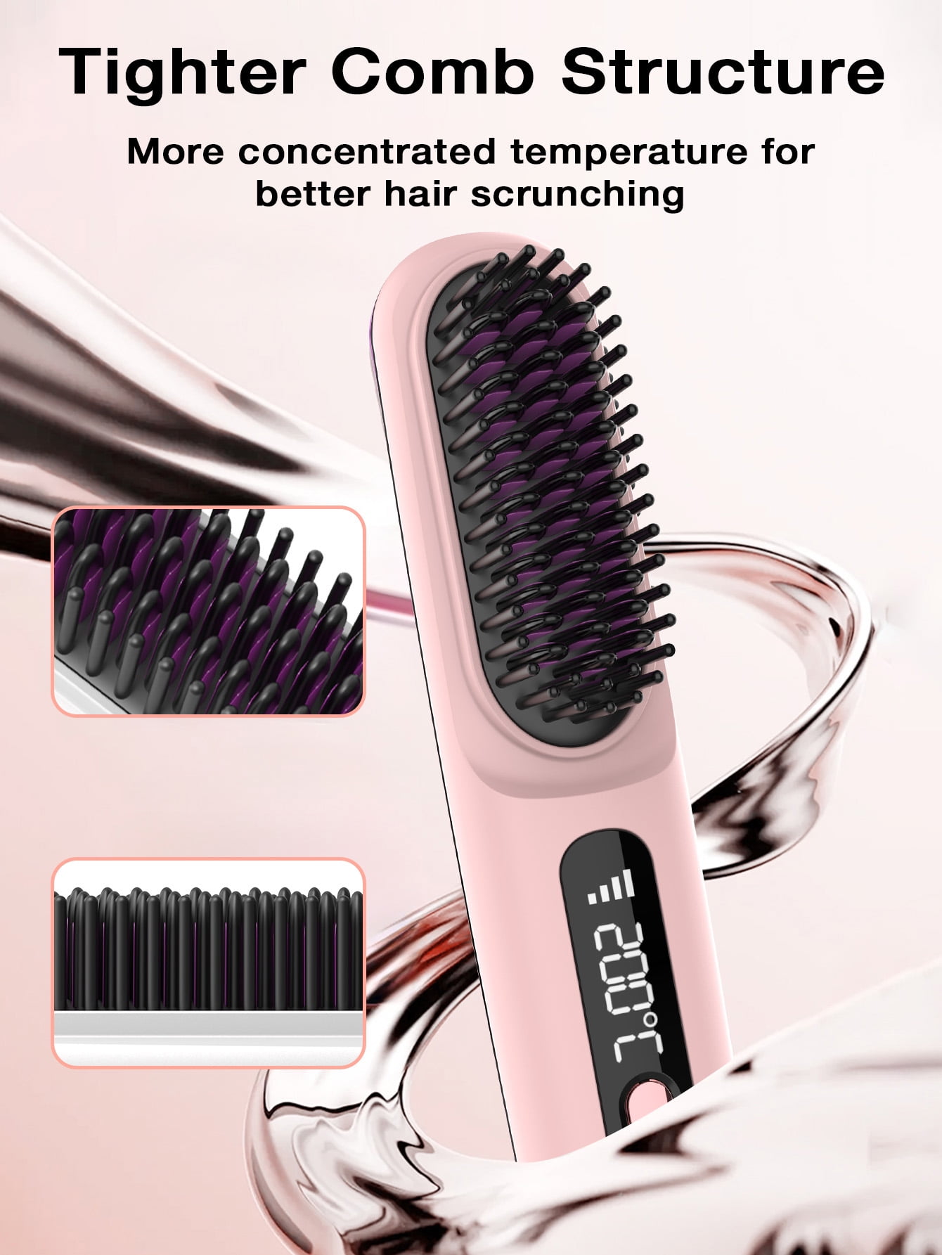 GENAI S7plus Hair Straightener Brush, Cordless Hair Straightener