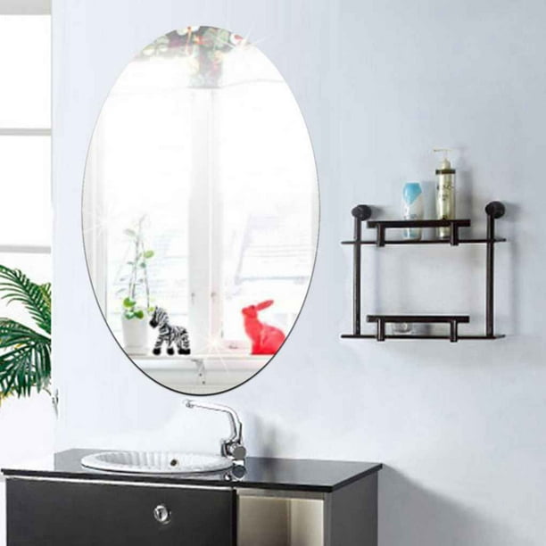 Feuilles de miroir flexibles, autocollants muraux de miroir miroir  autocollant sans verre pour salle de bain, commode de chambre à coucher