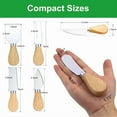 thumbnail image 2 of 12Pack Wooden Handle Cheese Knives Set For Charcuterie, Cheese Cutter, Spreader, 2 of 6