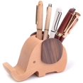 thumbnail image 2 of Portalápices de madera con forma de elefante para decoración de oficina, organizador de escritorio con soporte para teléfono móvil JAMW Sencillez, 2 of 5