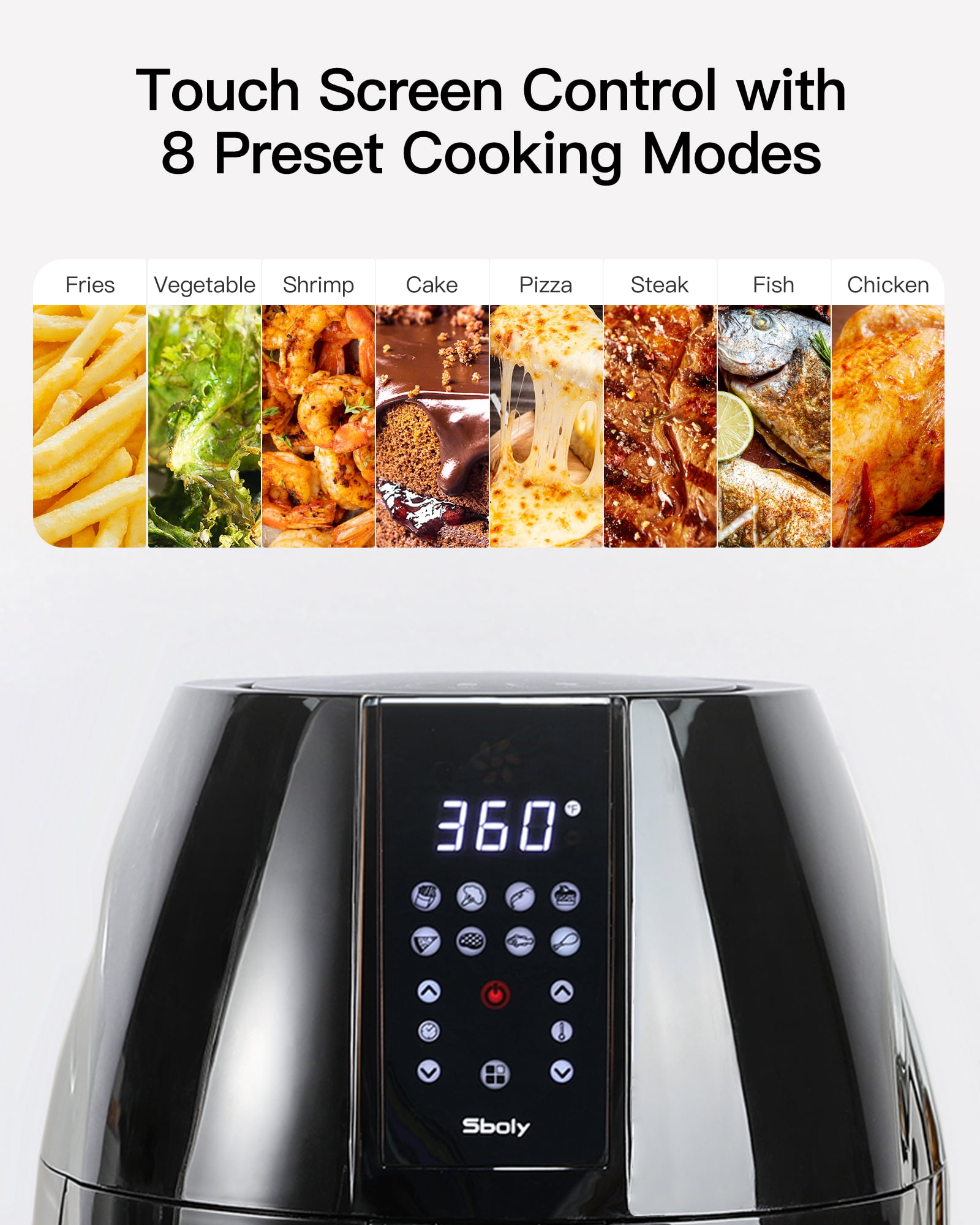 Air Fryer 5.3 QT, 8-in-1 Compact Hot Air Fryers, Electric Oilless Small  Airfryer with Digital LCD Touch Screen, Non-Stick Basket, Recipe Book and  Disposable Paper Liners, Gift for Mom Women Wife 