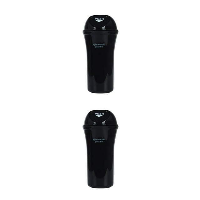 QualitChoice Car Trash Can Garbage Bin Waste Rubbish Storage Can Vehicle Plastic Trash Bucket black 2Set
