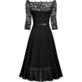 thumbnail image 7 of OSOLU Solid Color Women Elegant Neck Floral Lace Formal Wedding Dress Boho Sundress Dresses For Women 2025 Elegant Classy, 7 of 7