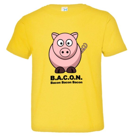 PleaseMeTees™ Toddler Bacon Bacon Pig I Love Pork Meat HQ Tee