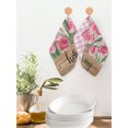 thumbnail image 2 of Hello Spring Kitchen Dish Towels for Drying Dishes Set of 3, Pink Tulip Flowers Farmhouse Buffalo Plaid Wooden Waffle Weave Microfiber Hand Tea Bathroom Towels Quick Dry & Absorbent Towel 12x12, 2 of 7